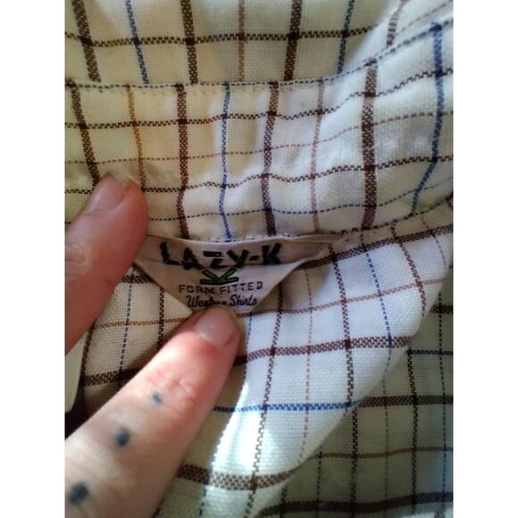 LAZY K VINTAGE WESTERN FORM FITTED SHIRT SIZE 15/34 5005 PEARL SNAP - Picture 4 of 7